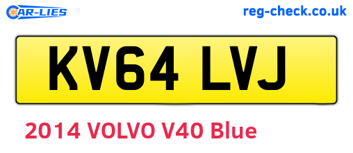 KV64LVJ are the vehicle registration plates.