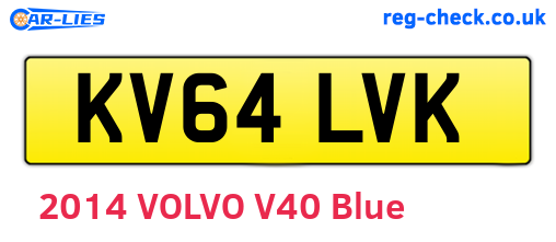 KV64LVK are the vehicle registration plates.
