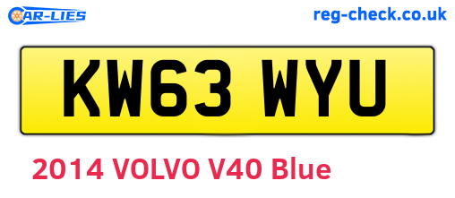 KW63WYU are the vehicle registration plates.