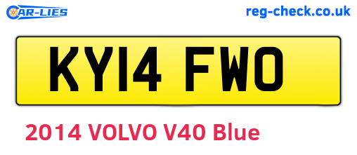 KY14FWO are the vehicle registration plates.
