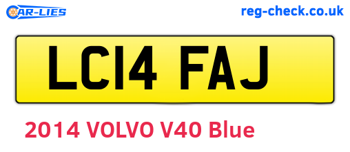 LC14FAJ are the vehicle registration plates.