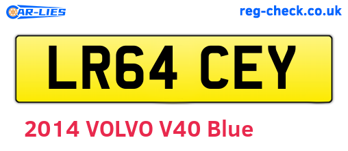 LR64CEY are the vehicle registration plates.