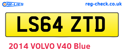 LS64ZTD are the vehicle registration plates.
