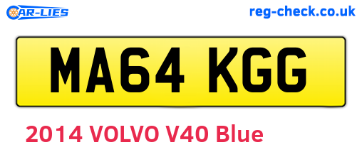 MA64KGG are the vehicle registration plates.