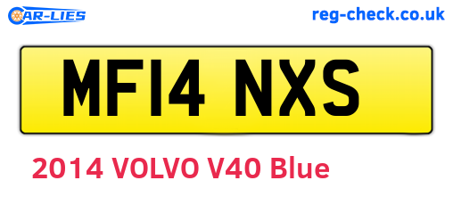 MF14NXS are the vehicle registration plates.