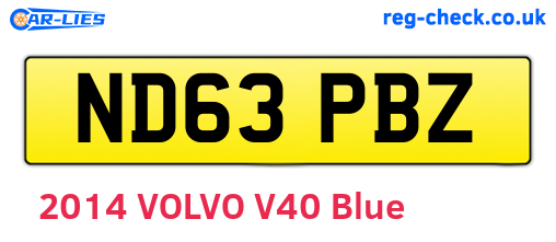 ND63PBZ are the vehicle registration plates.