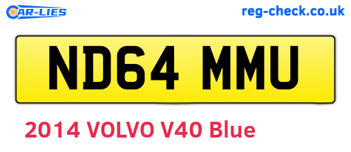 ND64MMU are the vehicle registration plates.