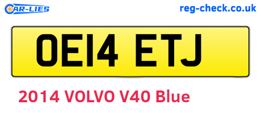 OE14ETJ are the vehicle registration plates.