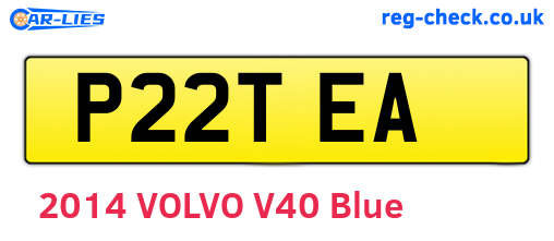 P22TEA are the vehicle registration plates.