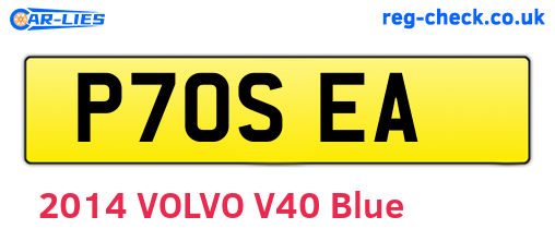 P70SEA are the vehicle registration plates.