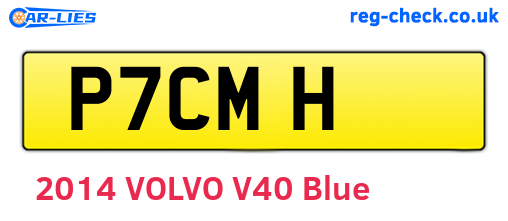 P7CMH are the vehicle registration plates.