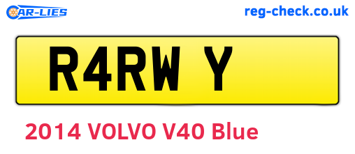 R4RWY are the vehicle registration plates.