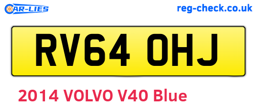 RV64OHJ are the vehicle registration plates.