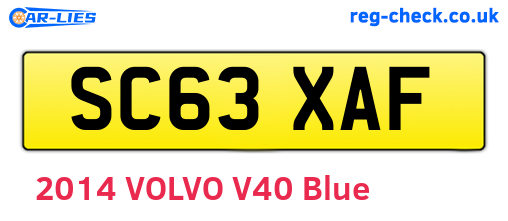 SC63XAF are the vehicle registration plates.