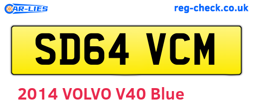 SD64VCM are the vehicle registration plates.
