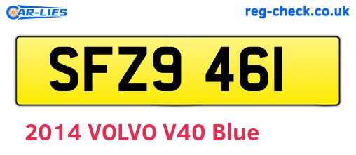 SFZ9461 are the vehicle registration plates.