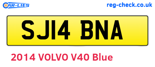 SJ14BNA are the vehicle registration plates.
