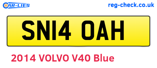 SN14OAH are the vehicle registration plates.
