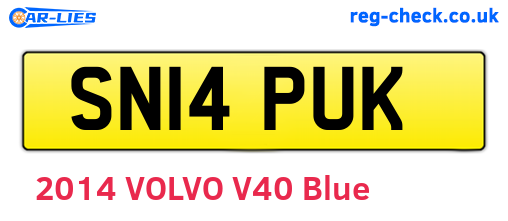 SN14PUK are the vehicle registration plates.