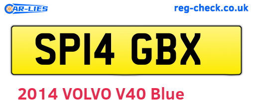 SP14GBX are the vehicle registration plates.