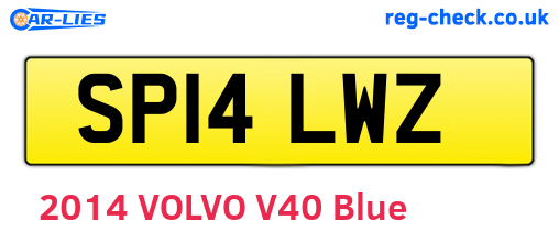 SP14LWZ are the vehicle registration plates.
