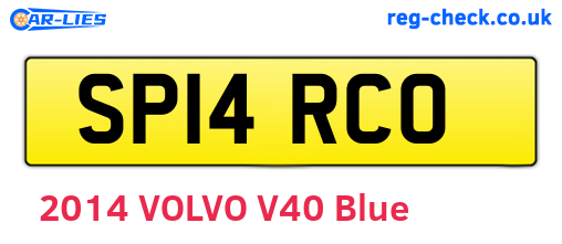 SP14RCO are the vehicle registration plates.
