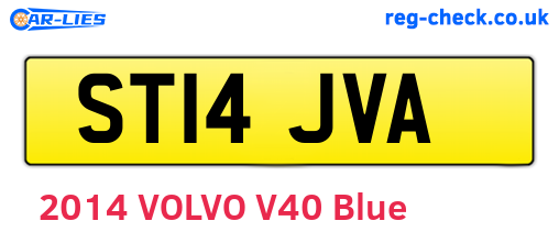 ST14JVA are the vehicle registration plates.