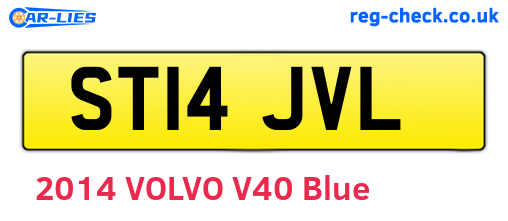 ST14JVL are the vehicle registration plates.