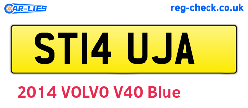 ST14UJA are the vehicle registration plates.