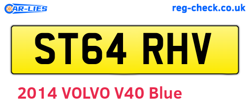 ST64RHV are the vehicle registration plates.