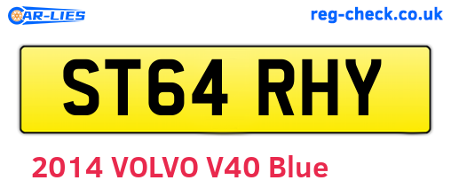 ST64RHY are the vehicle registration plates.