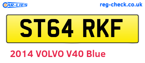 ST64RKF are the vehicle registration plates.