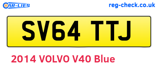 SV64TTJ are the vehicle registration plates.