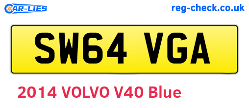 SW64VGA are the vehicle registration plates.