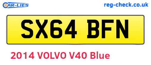 SX64BFN are the vehicle registration plates.