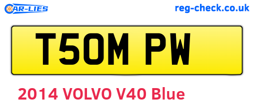T50MPW are the vehicle registration plates.