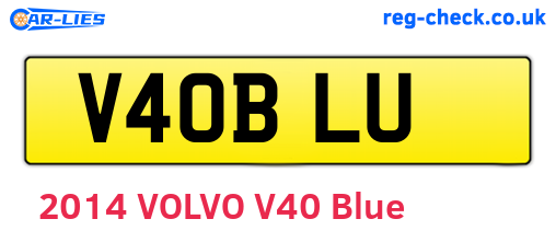 V40BLU are the vehicle registration plates.