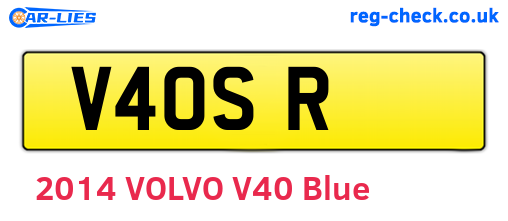 V4OSR are the vehicle registration plates.