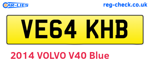 VE64KHB are the vehicle registration plates.