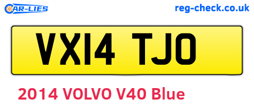 VX14TJO are the vehicle registration plates.