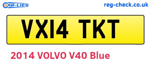 VX14TKT are the vehicle registration plates.