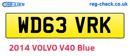 WD63VRK are the vehicle registration plates.