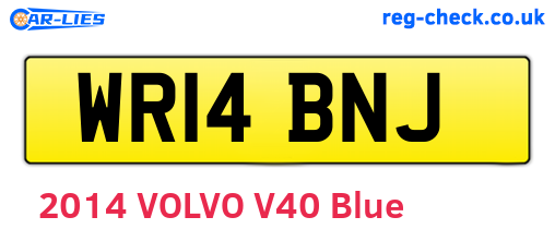 WR14BNJ are the vehicle registration plates.