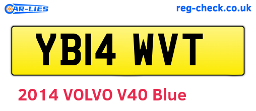 YB14WVT are the vehicle registration plates.