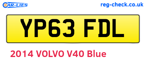 YP63FDL are the vehicle registration plates.