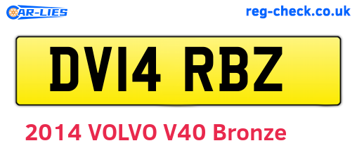 DV14RBZ are the vehicle registration plates.