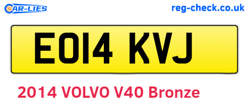 EO14KVJ are the vehicle registration plates.