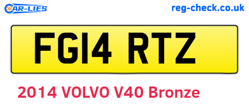 FG14RTZ are the vehicle registration plates.