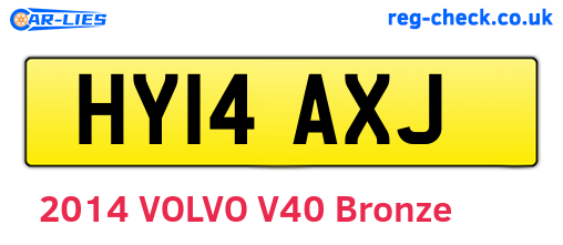 HY14AXJ are the vehicle registration plates.