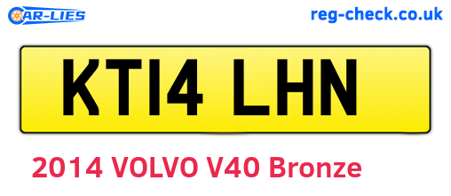KT14LHN are the vehicle registration plates.